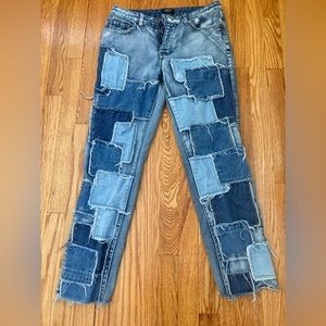 BooHoo Man Patchwork Blue Jeans (Men’s Size 30) Gently Worn